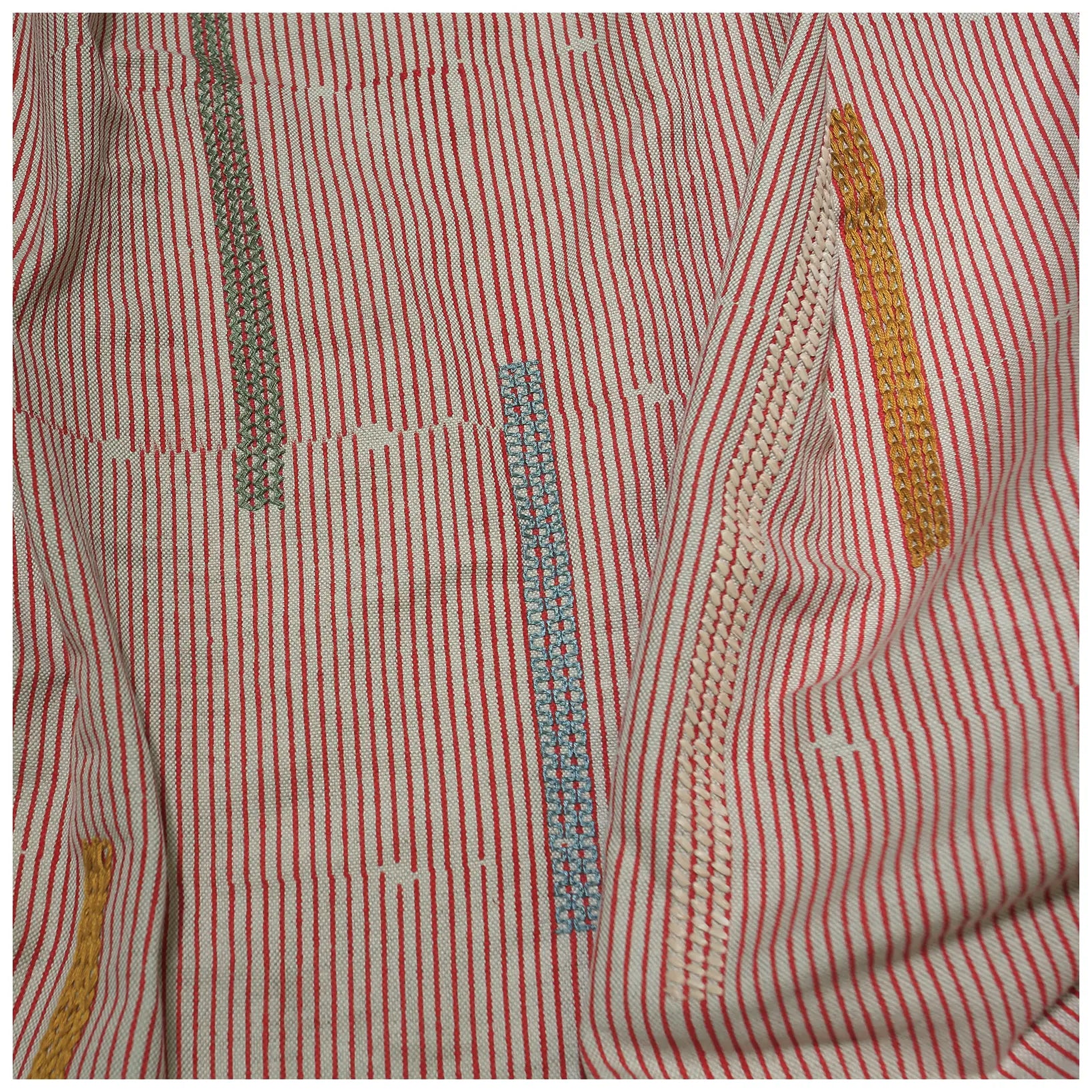 BROKEN STRIPE HAND EMBROIDERED PINK