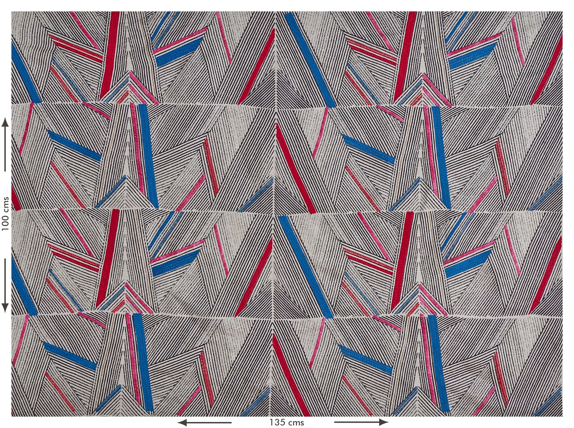 DECO ZIGZAG HAND EMBROIDERED