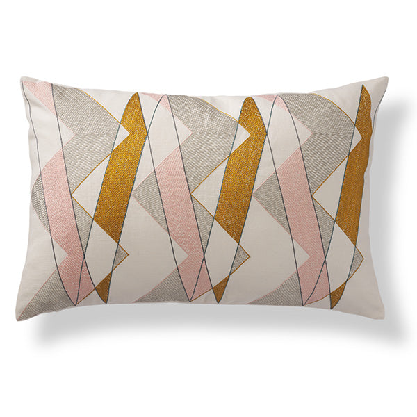 Ribbon Pink Embroidered Cushion