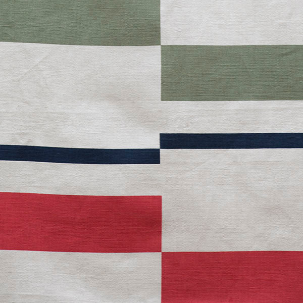 Bauhaus Stripe Fabric Red/green